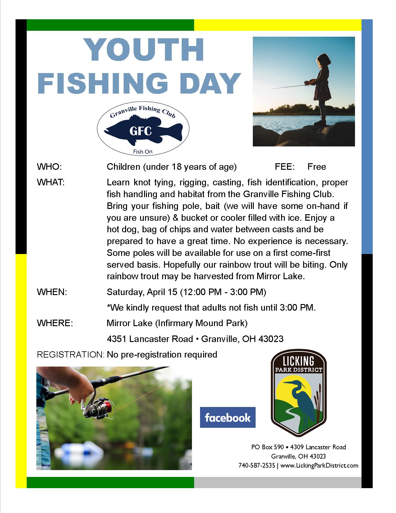 Youth Fishing Day Event at Infirmary Mound Park! Licking Park District